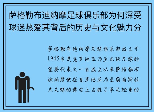 萨格勒布迪纳摩足球俱乐部为何深受球迷热爱其背后的历史与文化魅力分析